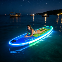 Kit complet de planche à pagaie gonflable LED lumineuse, planche de SUP lumineuse pour débutants adultes