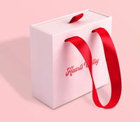 Boîte en carton rose à prix d'usine pour bijoux avec sac, boîte coulissante à cordon, tiroir à bijoux personnalisé