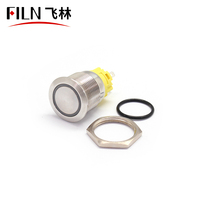 FLIN 19mm IP67 Interrupteur à bouton-poussoir résistant aux intempéries UL/CQC pour interrupteur marche/arrêt de voiture à profil bas certifié en métal en acier inoxydable