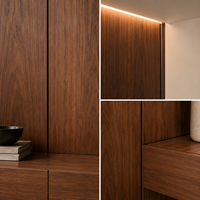 Système de panneaux muraux en placage de noyer de luxe sur mesure, panneau mural moderne pour villa, hôtel, chambre à coucher