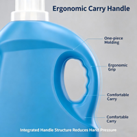 Vente en gros de bidons de lessive en HDPE de 1800 ml, grande capacité, poignée intégrée, bouteille vide pour liquide de lavage, emballage personnalisé avec logo