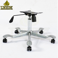 Pièces de base de chaise à 5 branches en acier métallique avec revêtement gris argenté pour usage domestique et bureautique