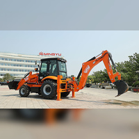 Backhoe Loader Mingyu yang Tangguh, Excavator Loader Dua-dalam-Satu dengan Mesin Handal, Tersedia dalam Stok