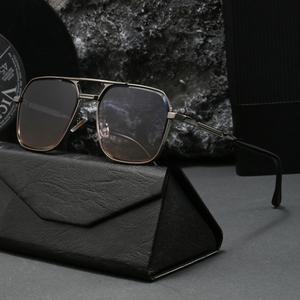 Lunettes <span class=keywords><strong>de</strong></span> soleil en métal avec logo personnalisé lunettes <span class=keywords><strong>de</strong></span> soleil <span class=keywords><strong>de</strong></span> plage et <span class=keywords><strong>de</strong></span> voyage en plein air double poutre carrée à la mode pour hommes - Product Image 2