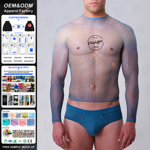 T-shirt en maille transparente pour homme, personnalisé avec logo, <span class=keywords><strong>sexy</strong></span>, respirant, pour la plage, été, doux, style musculaire - Product Image 1