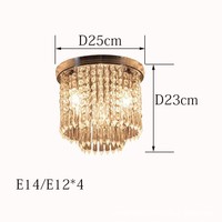 Lustre moderne en cristal K9 rond pour hôtel, luminaire de plafond à montage en surface, effet goutte de pluie, trois couleurs, pour salon
