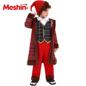 2026 New Update Children Festival <b>Red</b> Costume Party Santa Claus Winter Plaid <b>Suit</b> Kids Boys Christmas Clothing Set - Product Image 1