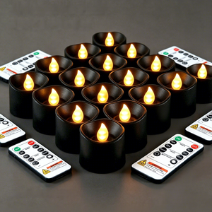 Lot de 12 bougies <span class=keywords><strong>LED</strong></span> sans flamme à télécommande, effet flamme 3D, en plastique, avec minuterie 2/4/6/8H, fonctionnant sur piles, pour mariage - Product Image 5