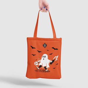DLBZ Newest Style Reusable Durable Portable Eco-friendly Rope Two Sides Halloween Custom Cotton <b>Tote</b> Shopping <b>Bag</b> - Product Image 3