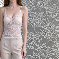 Tissu en dentelle jacquard floral en polyester brodé à motif floral, dentelle Chantilly en organza pour robe de mariée et tenues de mariée pour femmes, vente en gros