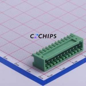 KF2EDGV-2.5-12P Plug-in Terminal Block Through hole,P=2.5mm Connector Board-to-Board / Socket - Closed 1x12P 2.5mm Green - Product Image 1