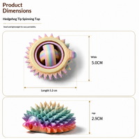 Nouveau produit : Jouet anti-stress portable en plastique imprimé en 3D, hérisson, mini spinner pour les doigts, amusant, unisexe, à partir de 14 ans