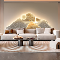 Salon canapé fond mur paysage Art décor à la maison peinture moderne luxe Led lueur cristal porcelaine peinture