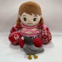 Pull en tricot personnalisé pour poupée, motif floral mignon, vêtements en tricot, pull rose à fleurs