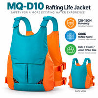 Gilet de sauvetage pour rafting en eaux vives 150N 600D Oxford, équipement de flottabilité réglable pour kayak, canyoning, sauvetage aquatique