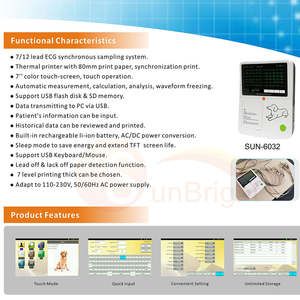 JM-6032 Elettrocardiografo Veterinario con Touchscreen da 7 Pollici, 3 Canali, Stampante Interna, Scheda SD a Colori - Product Image 6