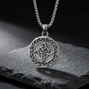 สร้อยคอปมแม่มดสแตนเลส 316L ลายเซลติก ป้องกันภัยแบบวิคคา จี้สไตล์วินเทจแบบกอธิค สำหรับผู้ชายและผู้หญิง - Product Image 4
