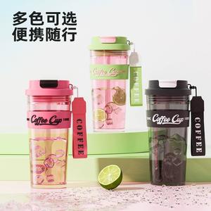 Vaso de Café de Tritán de 500 ml, Portátil con Correa para Viajes, Bebida de Verano - Product Image 3