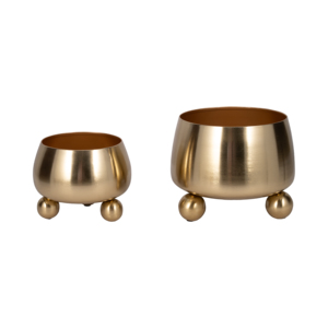 Fioriere Moderne in Metallo con Piedini a Sfera, Vasi Rialzati per Arredamento Interno ed Esterno - Product Image 2