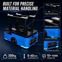 AGV compact de 300 kg pour entrepôt avec batterie LFP, robot mobile de levage pour la logistique de ligne de production et le transfert de palettes