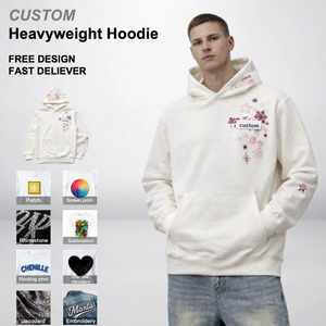 Custom Streetwear Embroidered White Hoodie Cotton Fleece Sweatshirt Manufacturer