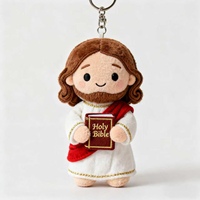 OEM ODM porte-clés en peluche personnalisé Jésus personnage religieux en peluche doux personnage biblique personnalisé jouet en peluche Jésus porte-clés en peluche
