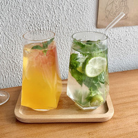 Verre en forme de diamant sans pied, style minimaliste, pour boissons gazeuses, thé aux fruits et eau gazeuse