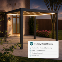 Pergola électrique à lames orientables en aluminium pour extérieur, auvent de gazebo à lame inclinable automatique, abri intelligent imperméable contre la pluie pour villa, jardin, patio