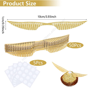 Al por mayor LM LM01 50 unidades Adornos de papel de chocolate para cupcakes, alas huecas 3D de lujo ligero - Product Image 4