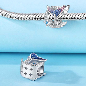 Popular white brass gradient epoxy mermaid tail crescent <b>beaded</b> <b>bracelet</b> for DIY women - Product Image 5