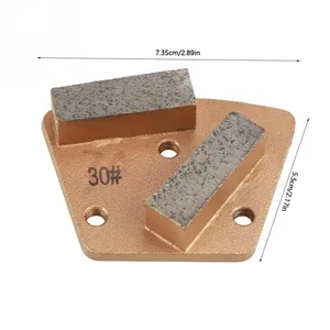 Outils de polissage au diamant trapézoïdal à 2 segments de qualité supérieure plaques de meulage de polissage humide pour une préparation efficace de la surface en béton OEM - Product Image 2