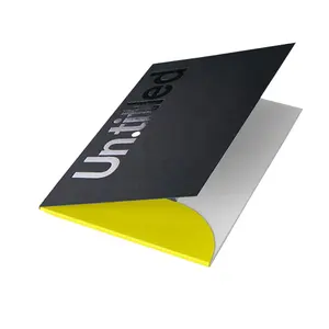 A2 best price office printed cardboard paper a3 document certificate file glossy lamination black folder with pockets and logo