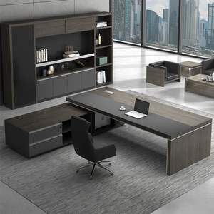 Conjunto de escritorio ejecutivo moderno minimalista con silla, muebles de oficina para uso comercial - Product Image 4