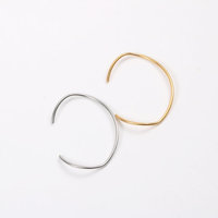 Bracelet ouvert irrégulier en acier inoxydable plaqué or 18 carats pour femme, motif vague d'eau Mobius, cadeau tendance