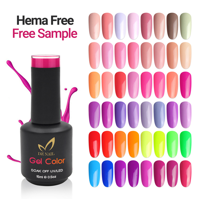 DZ Nail Free Sample Private Label 2770 Colors UV Gel Polish LED Curing High Pigment Hema Free Soak off Vegan Nail Polish Set
