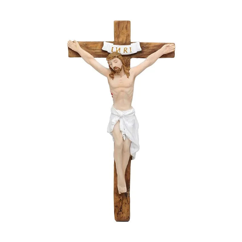 Crocifisso personalizzato gesù cristo croce statua figurina per auto casa cappella Decor Figurine decorazione artigianato miniature