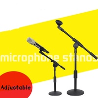 Support de microphone de table réglable avec base lestée et poignée souple pour caissons de basses à embrayage rotatif, amplificateurs de guitare et instruments de musique