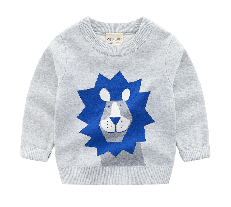 Hot Winter Woolen Baby Color-Block With Pattern Pullovers Boys Striped Knitting Baby Boys' Sweaters