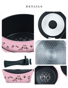 Batterie de cuisine Dreeko 4 pièces Hello Kitty en aluminium détachable, design mignon, antiadhésive, écologique, compatible induction – Meilleures ventes - Product Image 2