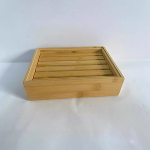 Plateau de service en bambou 20x20x5,5cm, plateau à nourriture en bois massif pour la restauration et la présentation de sushis - Product Image 2