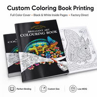 Impresión de Libros para Colorear Personalizados para Uso Comercial, Cubierta Brillante a Todo Color, Papel de Arte, Tamaño Personalizado, Páginas en Blanco y Negro, Encuadernación Perfecta, OEM