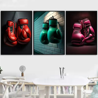 Néon boxe gants de boxe gant peinture esthétique chambre mur dessin animé décor Bar vivant boxe Gym décor à la maison photos