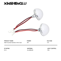 Vente en gros de miroirs de courtoisie muraux intelligents à LED personnalisés XSL HLU, ampoule 4W 12V IP41, dimmable, en aluminium, pour usage hôtelier