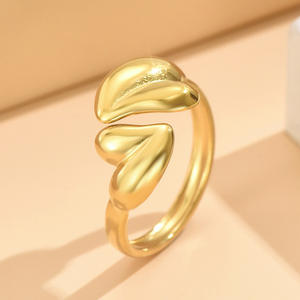 Bague ouverte mode vente chaude asymétrique coeur bague ouverte pour hommes et femmes bijoux cadeau d'anniversaire - Product Image 6