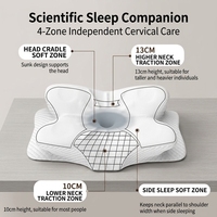 Oreiller ergonomique en mousse à mémoire de forme pour le cou, soulagement de la douleur cervicale, oreiller orthopédique réglable pour le lit, soutien pour les dormeurs sur le côté et sur le dos