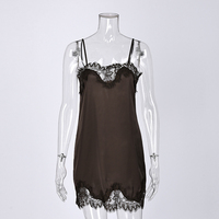 QINSI Nouvelle Robe en Satin de Printemps, Chemise de Nuit en Dentelle, Camisole Sans Manches, Robe de Nuit, Pyjama Femme, Lingerie Féminine, Robe de Nuit