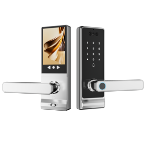 Cerradura Inteligente WiFi sin Llave con Mirilla de Video HD y Huella Dactilar Biométrica para Puertas de Madera de Oficina - Product Image 1