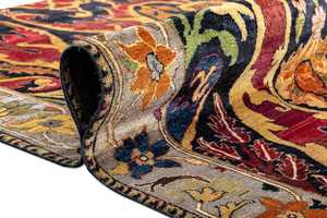 Tapis tibétain en laine et soie noué à la main, revêtement de sol luxueux fait main avec couleurs et motifs personnalisés pour la décoration intérieure - Product Image 4