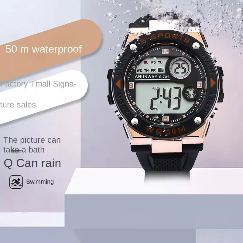 <span class=keywords><strong>Sport</strong></span> Heren Horloge 5ATM Waterdichte Digitale Horloges