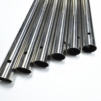 Perche télescopique en aluminium anodisé, tube sertissable réglable avec bouton de verrouillage à ressort pour tige d'outil ou poteau de tente